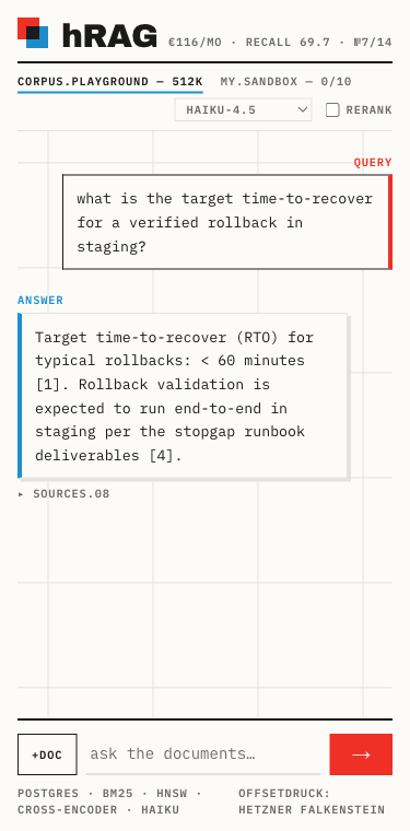 Mobile view of a cited answer with the sources list